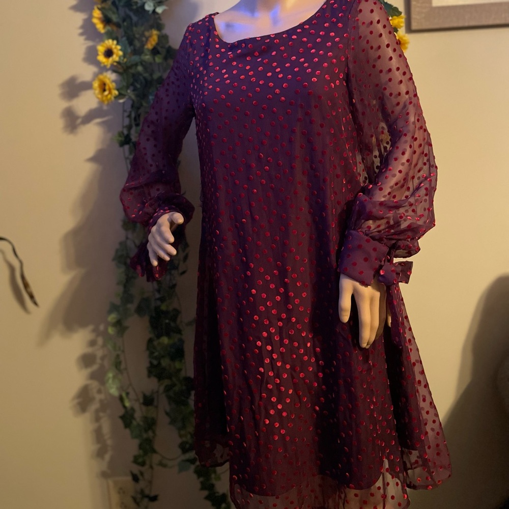 like new & sheer red midi dress 👗 ♥️